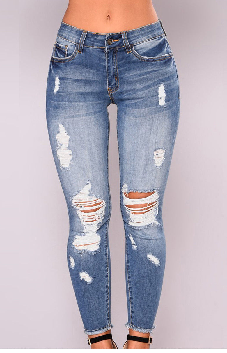 High Waist Jeans Women Slim Stretch Denim Jean