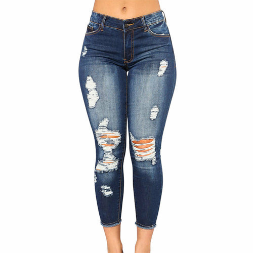 High Waist Jeans Women Slim Stretch Denim Jean