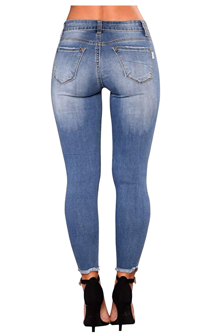 High Waist Jeans Women Slim Stretch Denim Jean