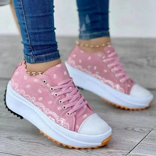 2022 Pattern Canvas Women Sneakers Casual Sport Shoes