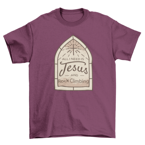 Jesus rock climbing quote t-shirt