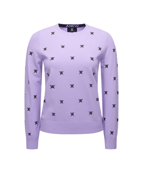 ANEW Golf: Women Monogram Logo Point Pullover Sweater - Lavender