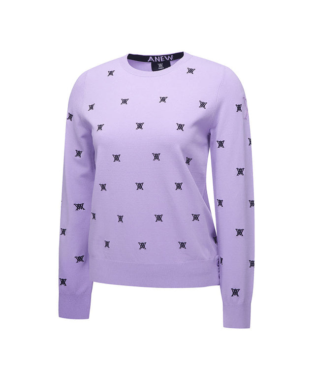 ANEW Golf: Women Monogram Logo Point Pullover Sweater - Lavender