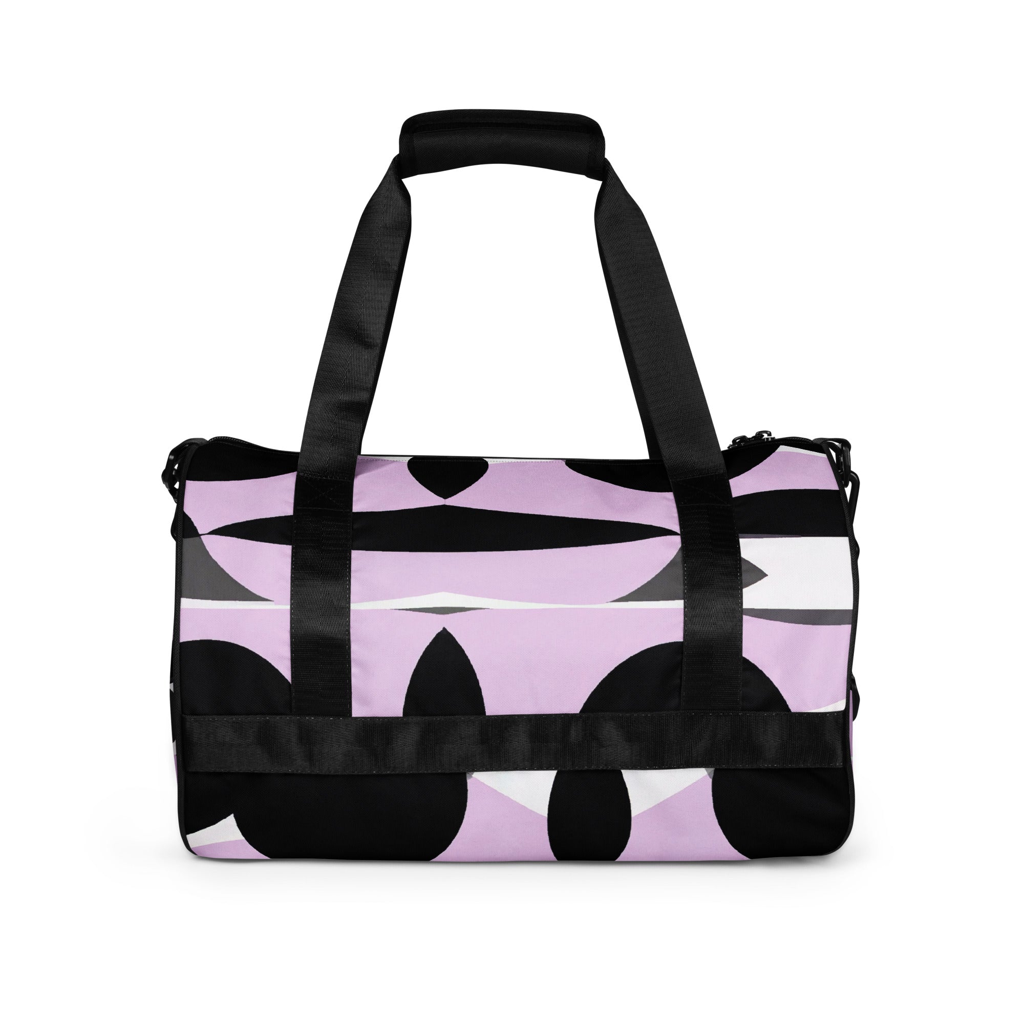 Crossbody Water-resistant Travel Bag, Geometric Lavender And Black