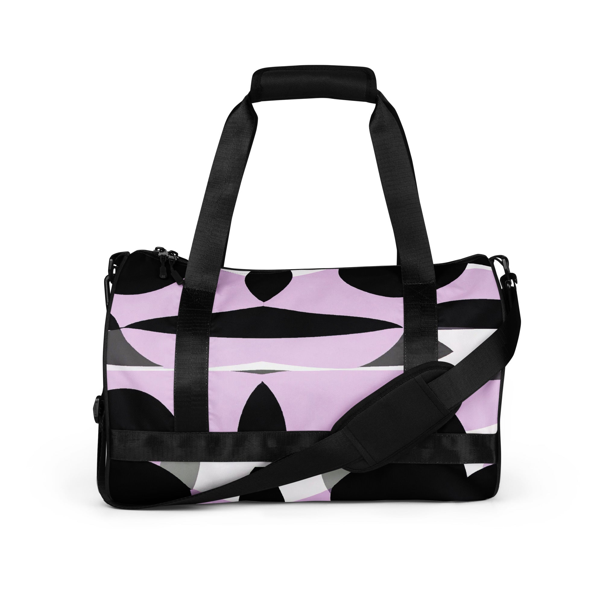 Crossbody Water-resistant Travel Bag, Geometric Lavender And Black