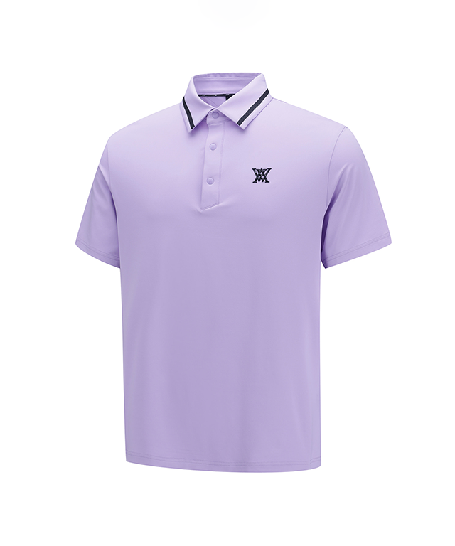 ANEW Golf: Men Back Triangular Point Short T-Shirt - Lavender