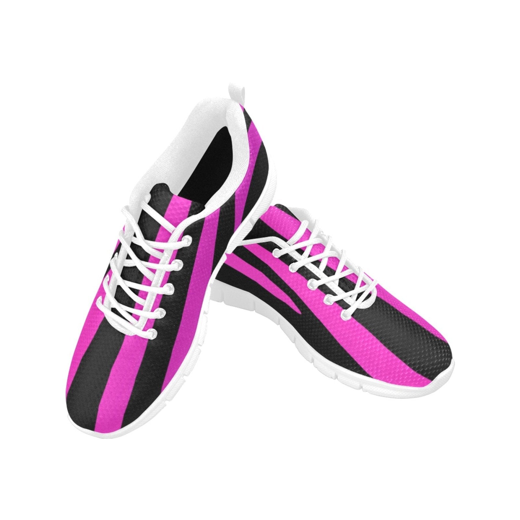 Uniquely You Womens Sneakers, Black and Purple Stripe Running Shoes